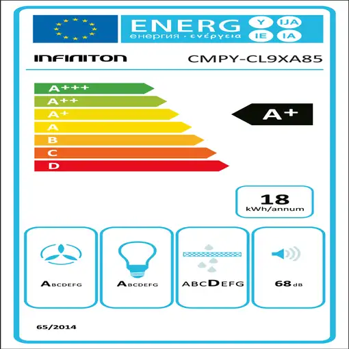 Infiniton CMPY-CL9XA85 campana De techo Acero inoxidable 850 m³/h