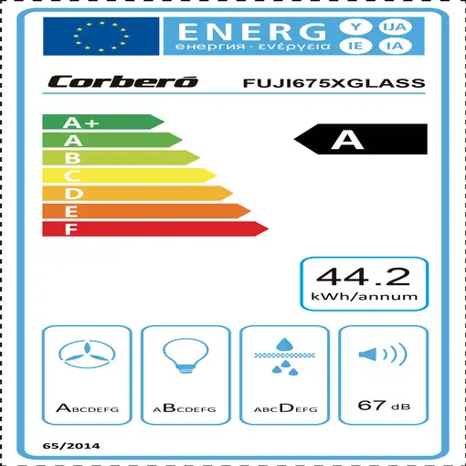 Corbero FUJI675XGLASS campana De pared Acero inoxidable A 720,2 m³/h