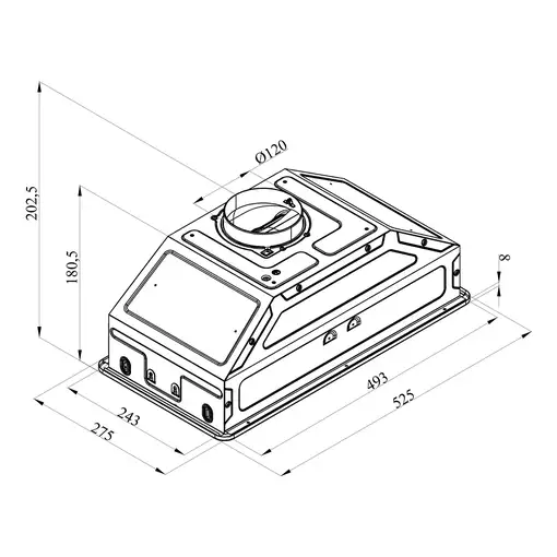 Corbero CCSF5222GF campana Encastrada Acero inoxidable D 300 m³/h
