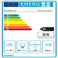 Corbero CCSF5222GF campana Encastrada Acero inoxidable D 300 m³/h