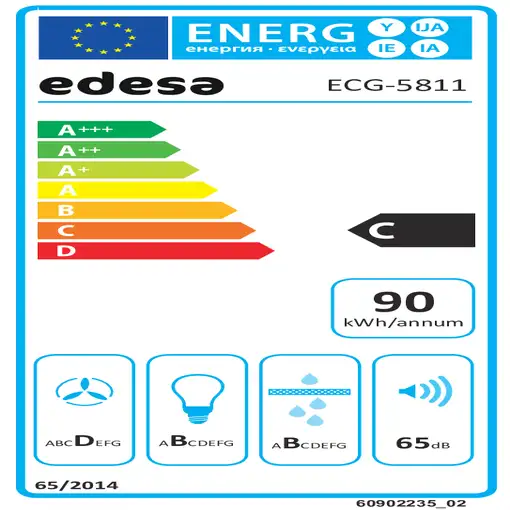 Edesa ECG-5811 BK Encastrada Negro 645 m³/h