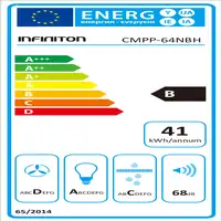 Infiniton CMPP-64NBH campana De pared Negro B 400 m³/h