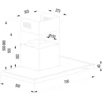 Corbero VOSTOK760W campana De pared Blanco A 647,7 m³/h