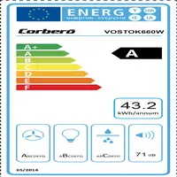 Corbero VOSTOK760W campana De pared Blanco A 647,7 m³/h