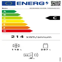 Nevera y congelador Independiente 415 L Acero inoxidable 7283543101 BEKO Nevera y congelador Independiente 415 L Acero inoxidable 7283543101 BEKO