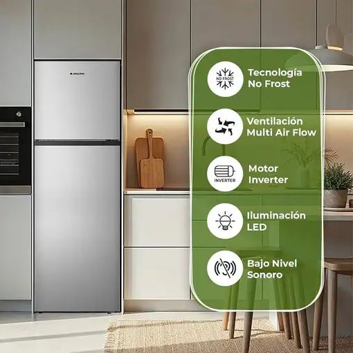 Frigoríficos dos puertas Independiente 251 L Acero inoxidable AF1675501ENFX ASPES