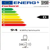 Corbero CCLH18524NFW frigorífico Independiente 359 L D Blanco Corbero CCLH18524NFW frigorífico Independiente 359 L D Blanco