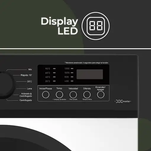 Lavadora carga frontal 8 kg 1200 RPM Blanco AL8201AIDVB ASPES