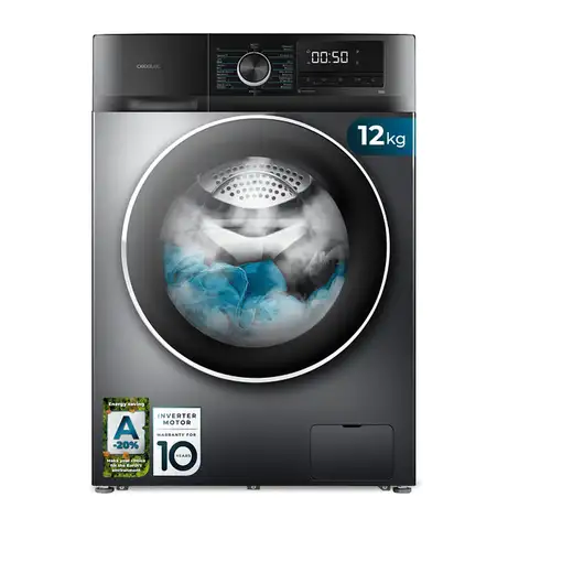 Lavadora carga frontal 12 kg 1400 RPM Gris A01_EU01_100638 CECOTEC