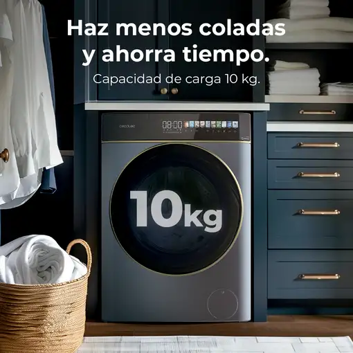 Lavadora carga frontal 10 kg 1400 RPM Azul 01300 CECOTEC