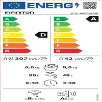 Lavadora-secadoras 6 / 10 kg 1400 rpm Blanco WSD-BBG86WAD INFINITON