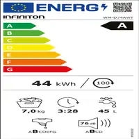 Lavadora carga frontal 7 kg 1400 RPM Blanco WM-NL14BAL INFINITON