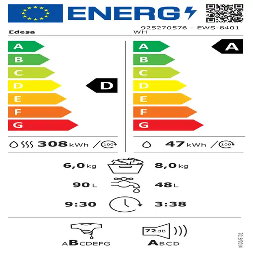Lavadora-secadoras 6 / 8 kg Blanco 925270576 EDESA
