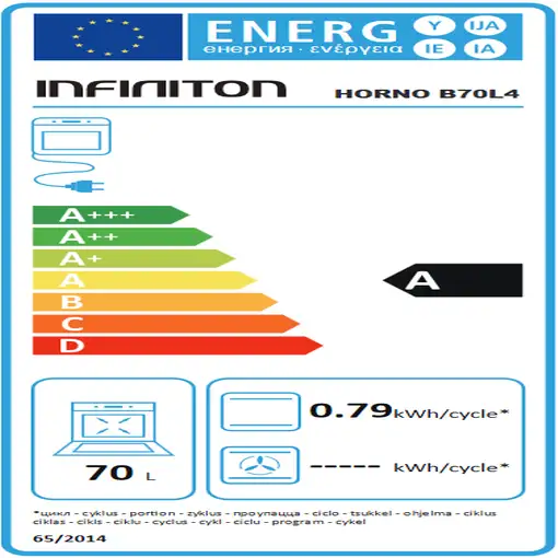 Horno 70 L Negro 0000091530 INFINITON