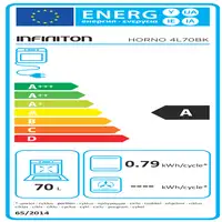 Horno 70 L Negro 4L70BK INFINITON Horno 70 L Negro 4L70BK INFINITON