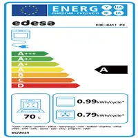 Horno 70 L Negro 921270253 EDESA Horno 70 L Negro 921270253 EDESA
