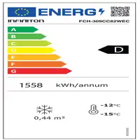 Infiniton CV-265L85PEH congelador Congelador vertical Independiente 282 L E Negro