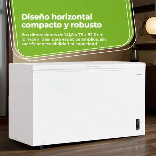 Aspes ACHH4500EDC congelador Arcón congelador Independiente 418 L E Blanco