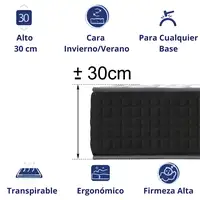 Colchón 135x190 Para Personas Grandes | Alto 30cm | Firmeza Alta Colchón 135x190 Para Personas Grandes | Alto 30cm | Firmeza Alta