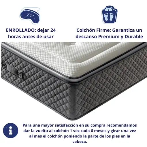 Colchón 135x190 ALTA GAMA Visco | Alto 30cm | Firmeza Alta