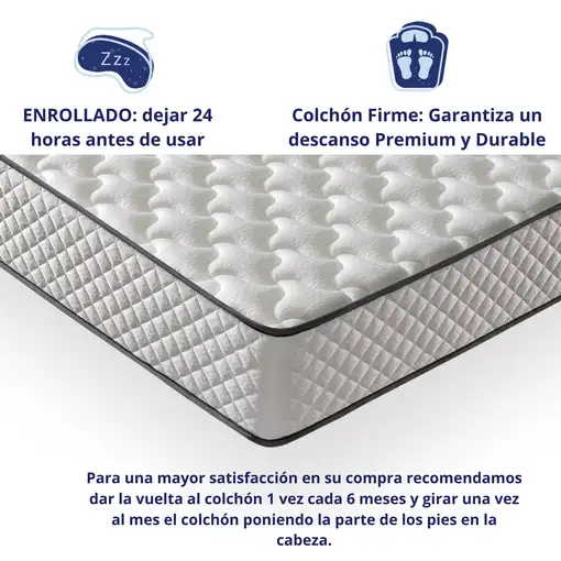 Colchón 100x200 ANATÓMICO PREMIUM Visco | Alto 20cm | Firmeza Alta