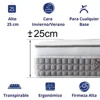 Colchón 150x190 ALTA GAMA Visco | Alto 25cm | Firmeza Alta Colchón 150x190 ALTA GAMA Visco | Alto 25cm | Firmeza Alta
