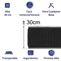 Colchón 90x190 Para Personas Grandes | Alto 30cm | Firmeza Alta Colchón 90x190 Para Personas Grandes | Alto 30cm | Firmeza Alta
