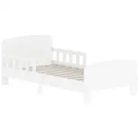 Cama Infantil 70x140 cm con Barrera Anticaídas y Somier Blanco AIYAPLAY