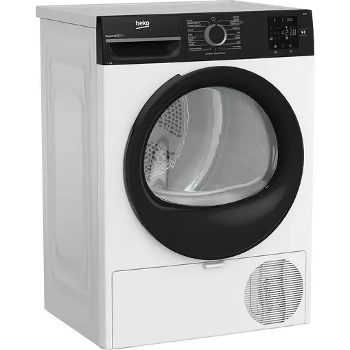 Secadora blanca con bomba de calor 7 kg, BM3T37230W BEKO