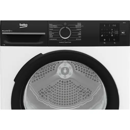 Secadora blanca con bomba de calor 7 kg, BM3T37230W BEKO