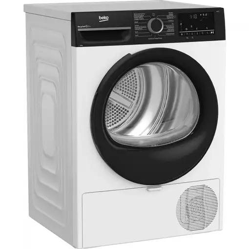 Secadora blanca con bomba de calor, 8 kg, BM3T48249W BEKO