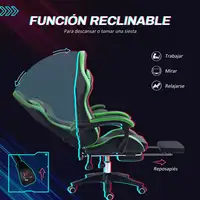Silla Gaming de Cuero PU Reclinable 135° Altura Ajustable Negro y Verde Vinsetto Silla Gaming de Cuero PU Reclinable 135° Altura Ajustable Negro y Verde Vinsetto