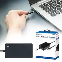 Ewent EW3980 adaptador e inversor de corriente Interior 65 W Negro