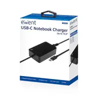 Ewent EW3980 adaptador e inversor de corriente Interior 65 W Negro