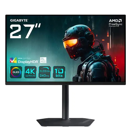 GIGABYTE MO27U2 OLED 4K UHD Gaming Monitor - 3840 x 2160, 240Hz