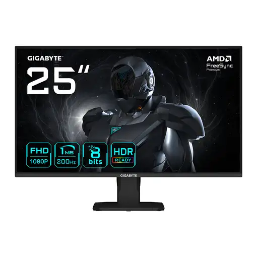 GIGABYTE GS25F2 Monitor Gaming 25" FHD - 1920 x 1080, 200Hz, 1ms, 300 cd/m², Disp GIGABYTE GS25F2 Monitor Gaming 25" FHD - 1920 x 1080, 200Hz, 1ms, 300 cd/m², Disp