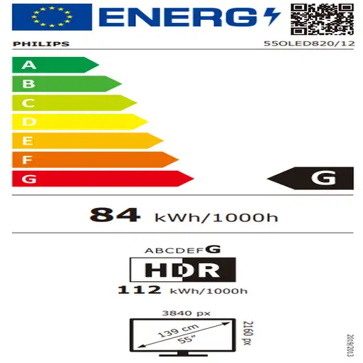 Televisor OLED 55" 4K Ultra HD Negro Smart 55OLED820/12 PHILIPS