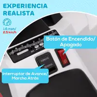 Quad Eléctrico para Niños de 18-36 Meses 6V 70x41,5x48,5 cm Blanco HOMCOM Quad Eléctrico para Niños de 18-36 Meses 6V 70x41,5x48,5 cm Blanco HOMCOM
