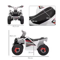 Quad Eléctrico para Niños de 18-36 Meses 6V 70x41,5x48,5 cm Blanco HOMCOM Quad Eléctrico para Niños de 18-36 Meses 6V 70x41,5x48,5 cm Blanco HOMCOM