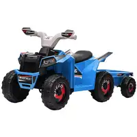 Quad Eléctrico para Niños con Remolque 106x41,5x48,5 cm Azul HOMCOM Quad Eléctrico para Niños con Remolque 106x41,5x48,5 cm Azul HOMCOM