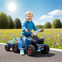Quad Eléctrico para Niños con Remolque 106x41,5x48,5 cm Azul HOMCOM Quad Eléctrico para Niños con Remolque 106x41,5x48,5 cm Azul HOMCOM