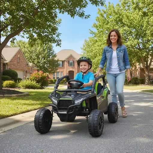Coche Eléctrico para Niños 12V Kawasaki Teryx KRX 1000 Negro AIYAPLAY