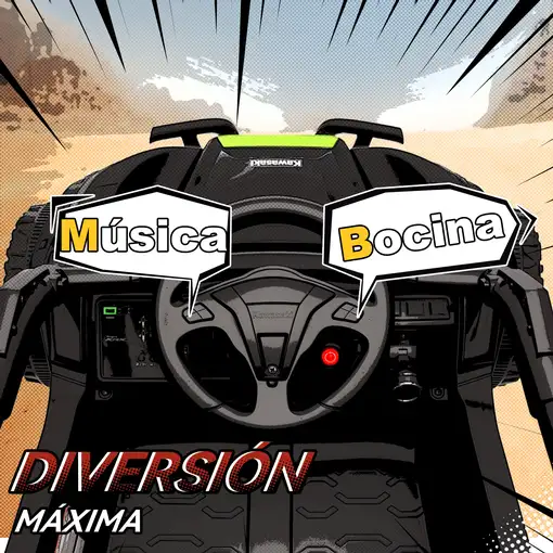 Coche Eléctrico para Niños 12V Kawasaki Teryx KRX 1000 Negro AIYAPLAY