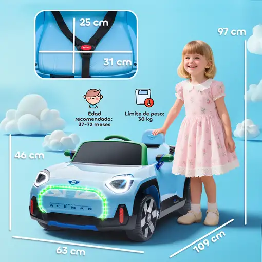 Coche Eléctrico para Niños de +3 Años MINI Concept Aceman Azul AIYAPLAY