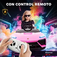 Coche Eléctrico para Niños de +3 Años Lamborghini Batería 12V Rosa AIYAPLAY Coche Eléctrico para Niños de +3 Años Lamborghini Batería 12V Rosa AIYAPLAY