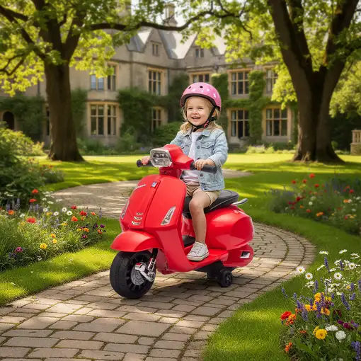 Moto Eléctrica para Niños 6V Ruedas de 6,9'' Velocidad de 2,5km/h Rojo AIYAPLAY