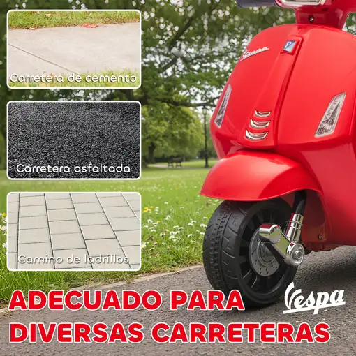 Moto Eléctrica para Niños 6V Ruedas de 6,9'' Velocidad de 2,5km/h Rojo AIYAPLAY