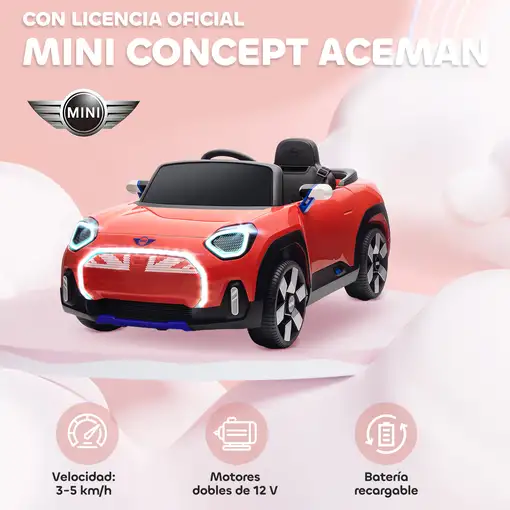 Coche Eléctrico para Niños de +3 Años MINI Concept Aceman Rojo AIYAPLAY