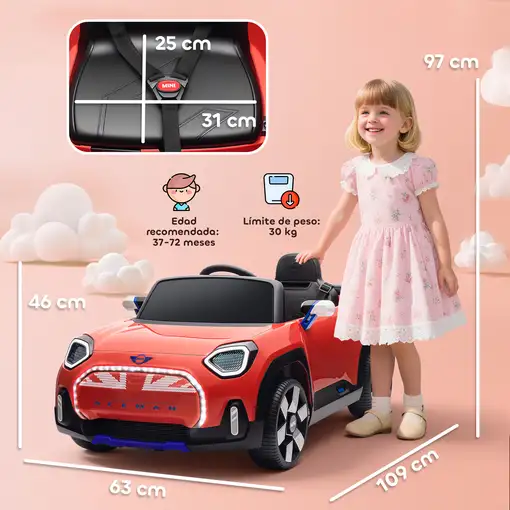 Coche Eléctrico para Niños de +3 Años MINI Concept Aceman Rojo AIYAPLAY