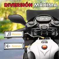 Moto Eléctrica para Niños 6V con Ruedas de Apoyo Música Blanco AIYAPLAY Moto Eléctrica para Niños 6V con Ruedas de Apoyo Música Blanco AIYAPLAY